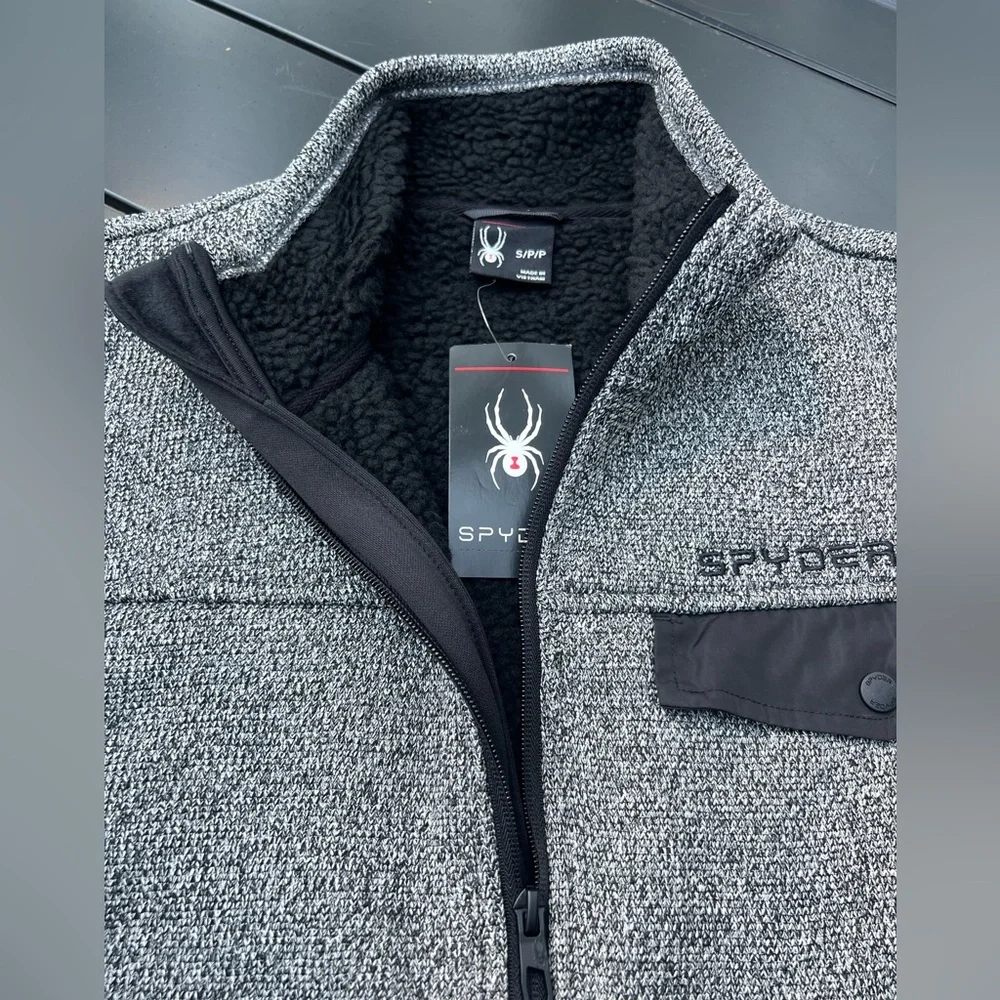 NEW Spyder Men’s Gray Lightweight fully lined Jacket. Chest pocket/side pockets. - Picture 2 of 10